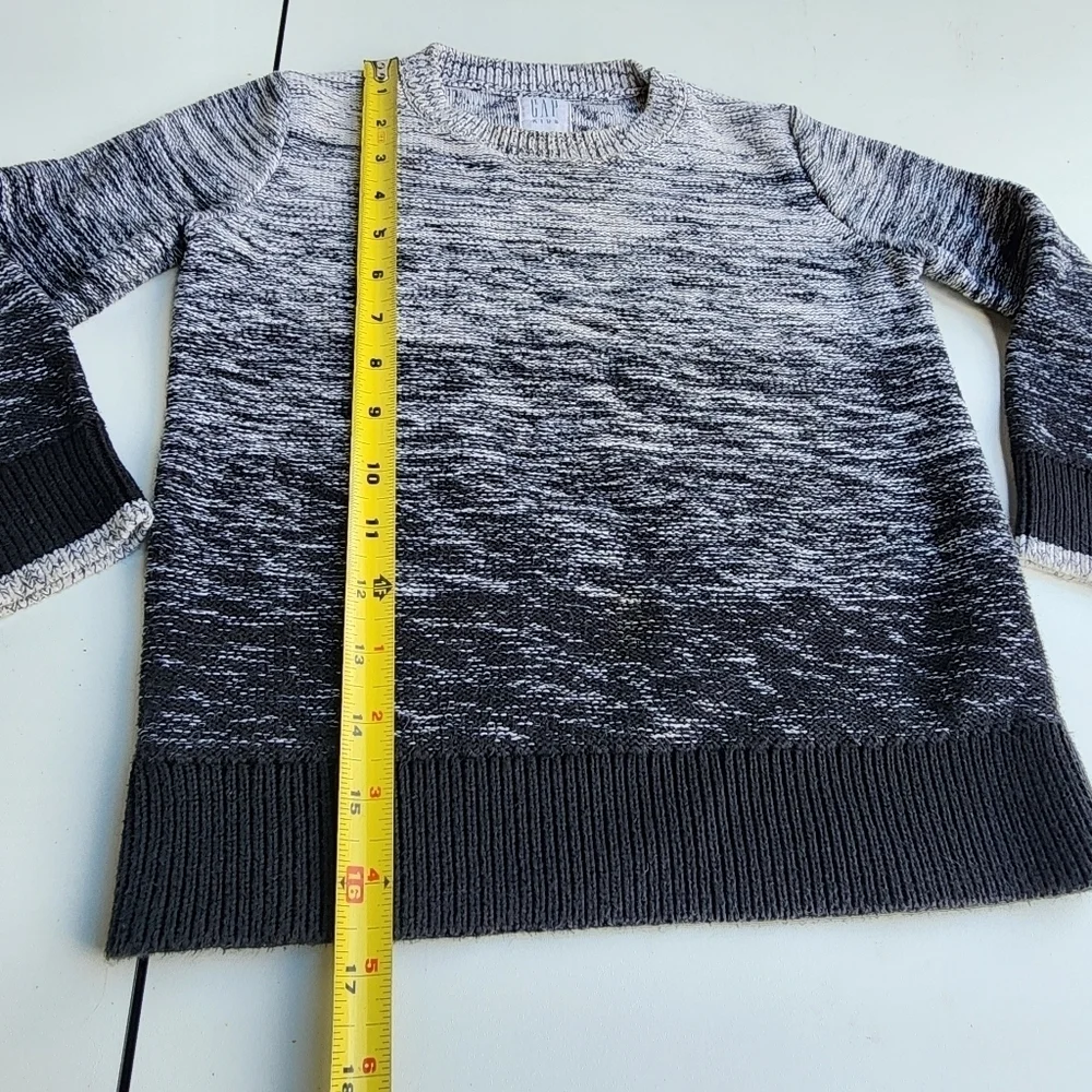 Gap Kids Cotton Sweater Boys Ivory Black Ombree Long Sleeves Pullover Sz XS